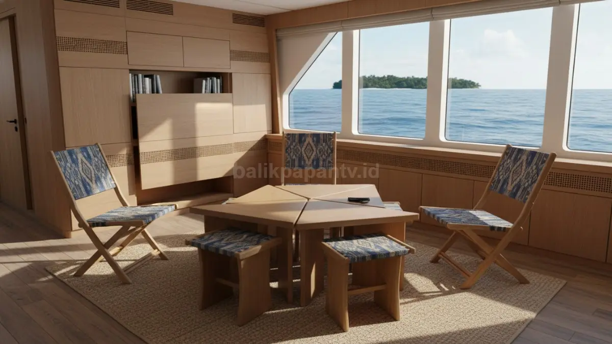Furnitur multifungsi memudahkan perubahan fungsi ruang secara cepat tanpa membuat interior terasa sempit. (BTV/AI)