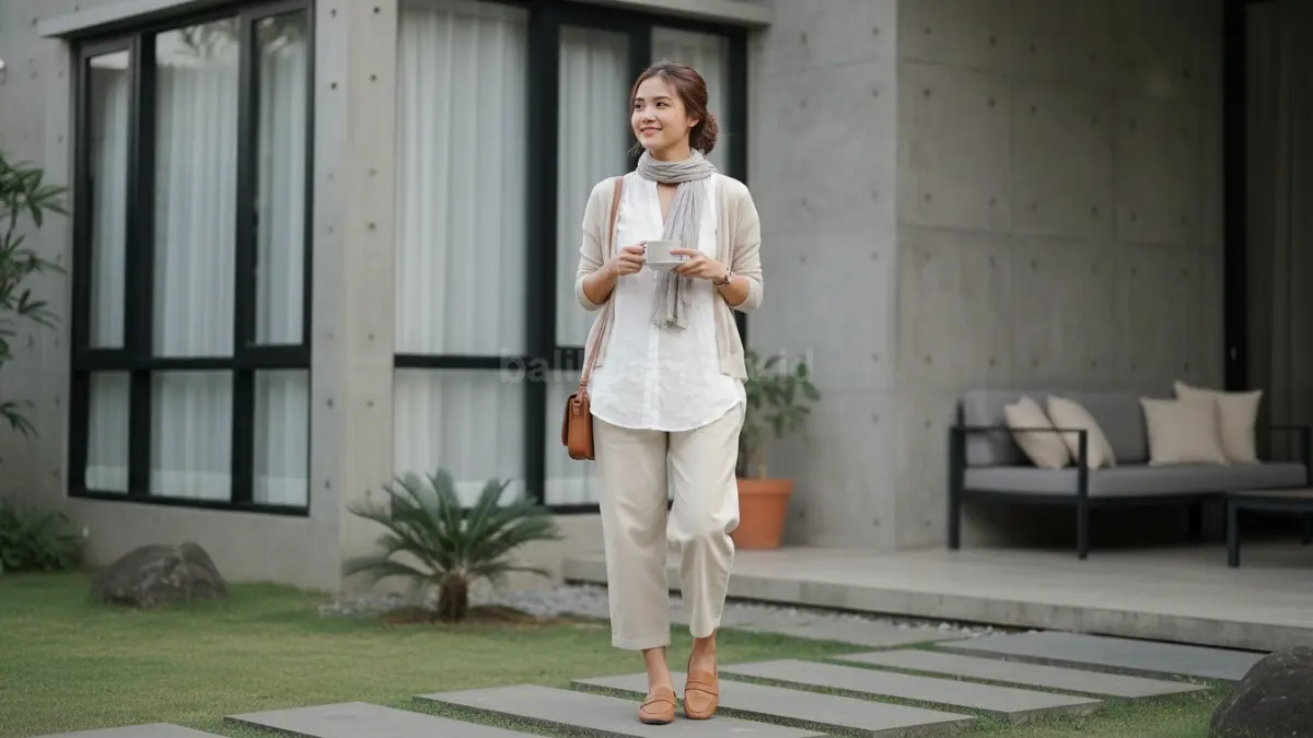 Inspirasi outfit layering tipis bernuansa netral cocok dipakai kerja dan nongkrong santai.
