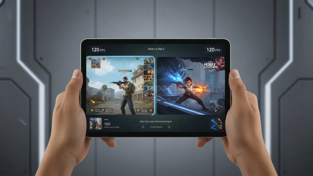 Pengujian gaming Redmi K Pad 2 saat memainkan PUBG Mobile dan Mobile Legends 120 FPS (BTV/Ai)
