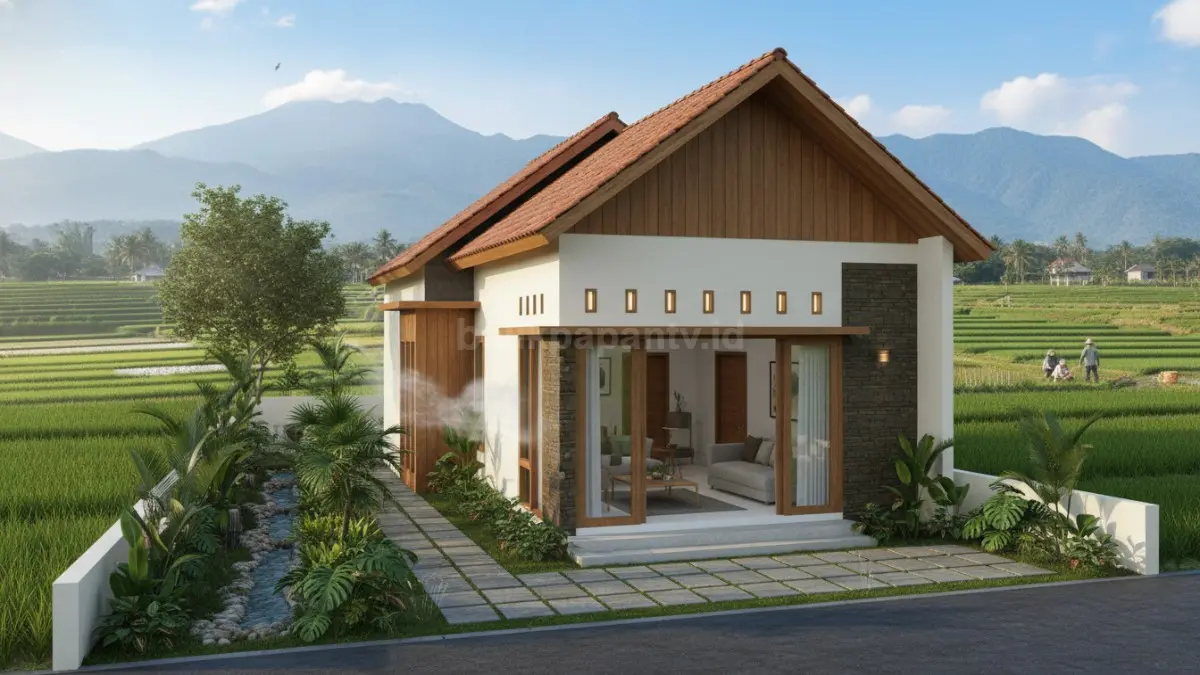 rumah didesa dengan sedikit taman yang bikin adem