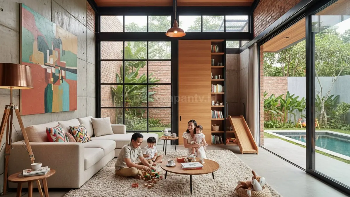 Rumah industrial sering terlihat rapi karena minim barang terlihat