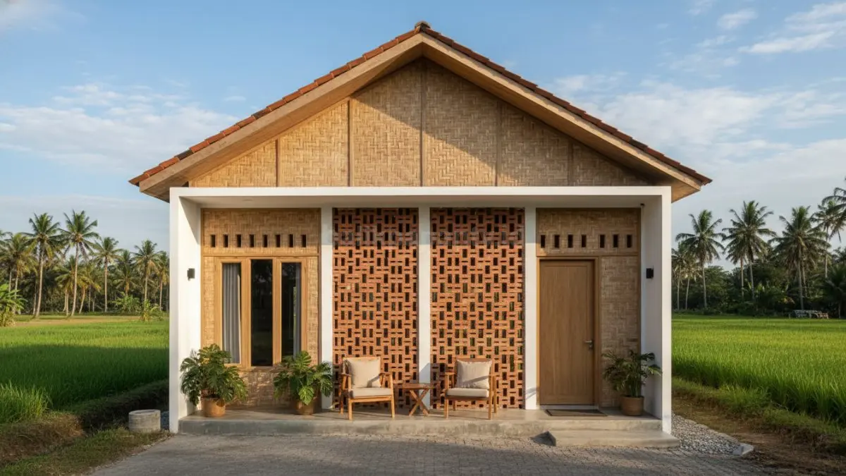 rumah sederhana di persaan dengan dinding roster