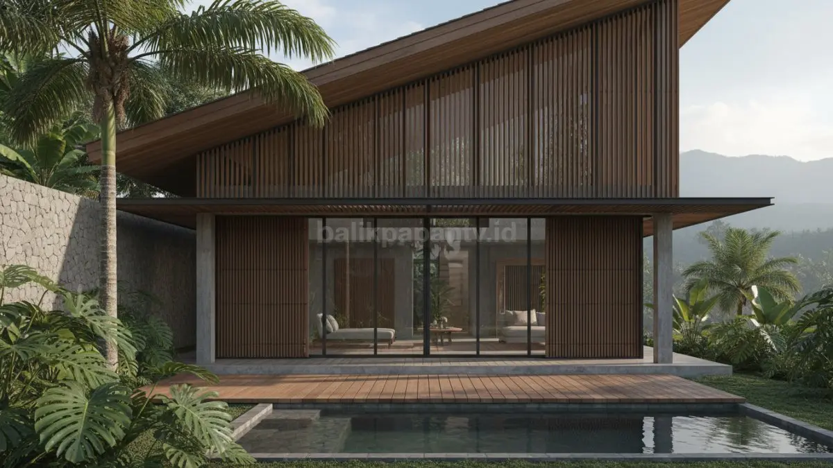  Rumah tropis modern tetap bisa memakai kaca lebar asal posisinya tepat. 