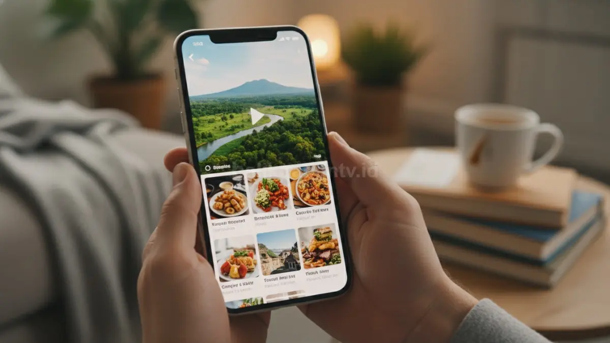 Tampilan layar iPhone 11 Pro yang nyaman dipakai scrolling dan menonton video (BTV/Ai)