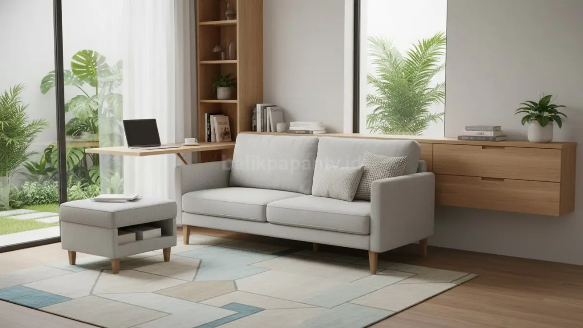Furnitur modular hemat ruang pada hunian perkotaan modern. (BTV/Ai)