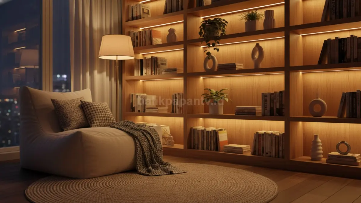 Hidden LED di balik rak buku (BTV/Ai)