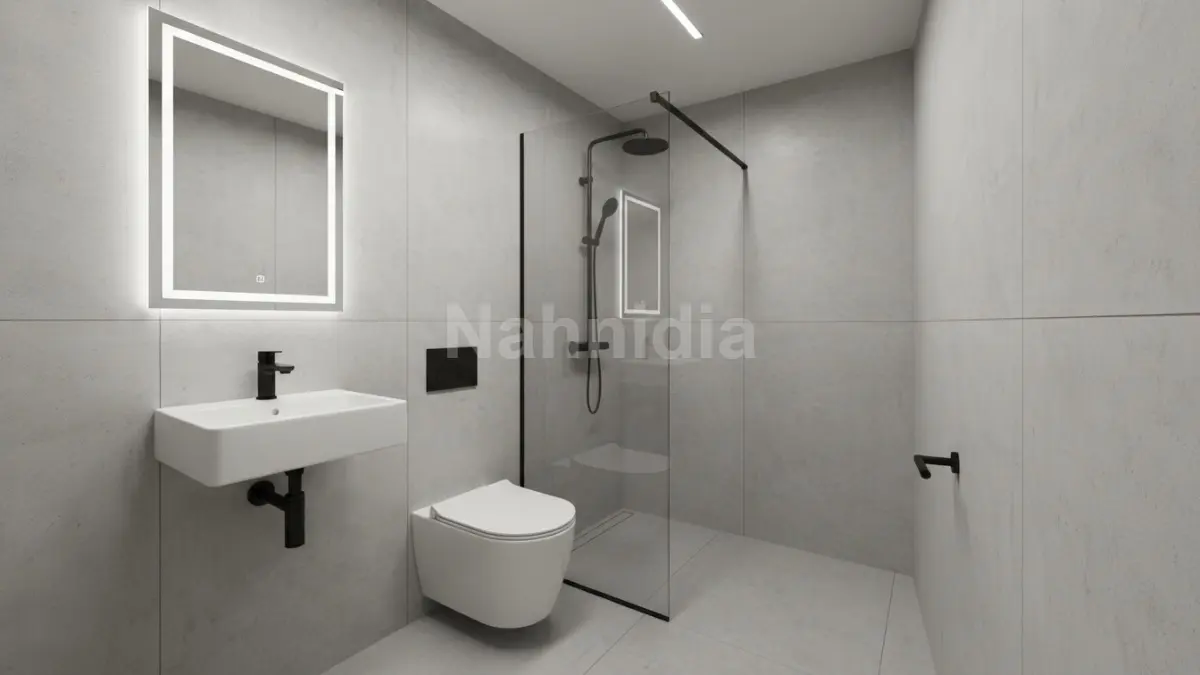 Kloset corner toilet menyudut hemat ruang, cocok kamar mandi sempit agar area shower tetap terasa lapang.
