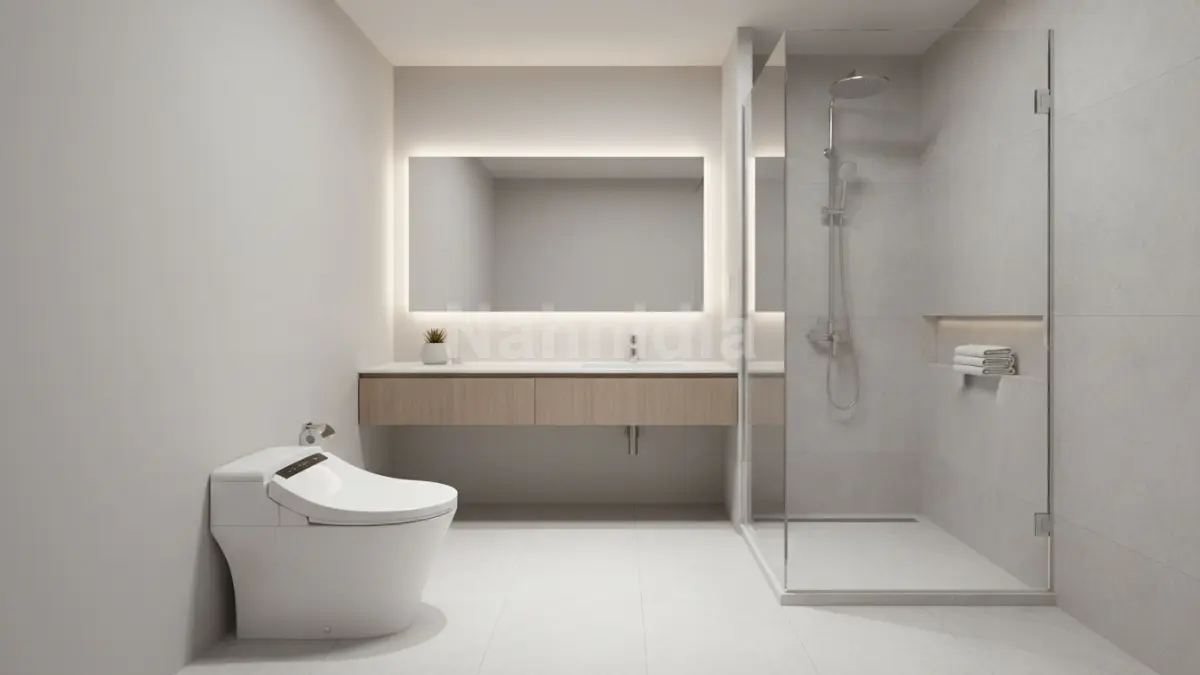 Kloset pintar modern hemat air dengan sensor otomatis, bantu efisiensi pemakaian dan tagihan rumah tangga jangka panjang.