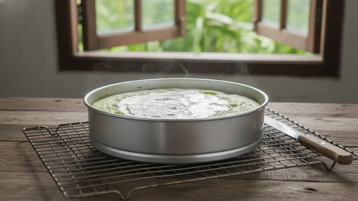 Kue didinginkan agar tekstur set sempurna, lebih stabil, dan mudah dipotong tanpa hancur. (BTVAI)