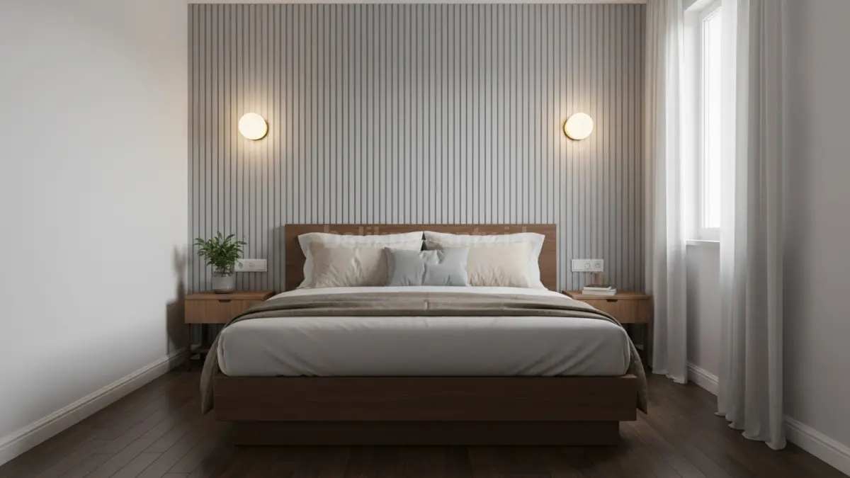 Panel PVC headboard hemat biaya, membuat kamar tidur lebih fokus, rapi, modern, dan terasa terkonsep menarik.