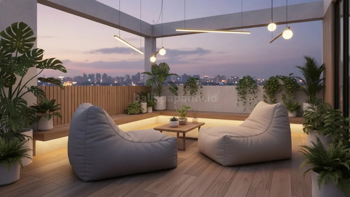Rooftop healing dengan pencahayaan lembut. (BTV/Ai)