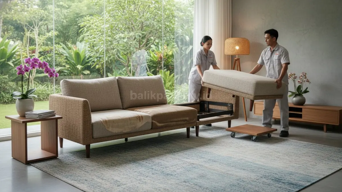 Sistem modular membuat biaya perawatan furnitur lebih hemat tanpa perlu mengganti seluruh set sofa utama. (BTV/AI)