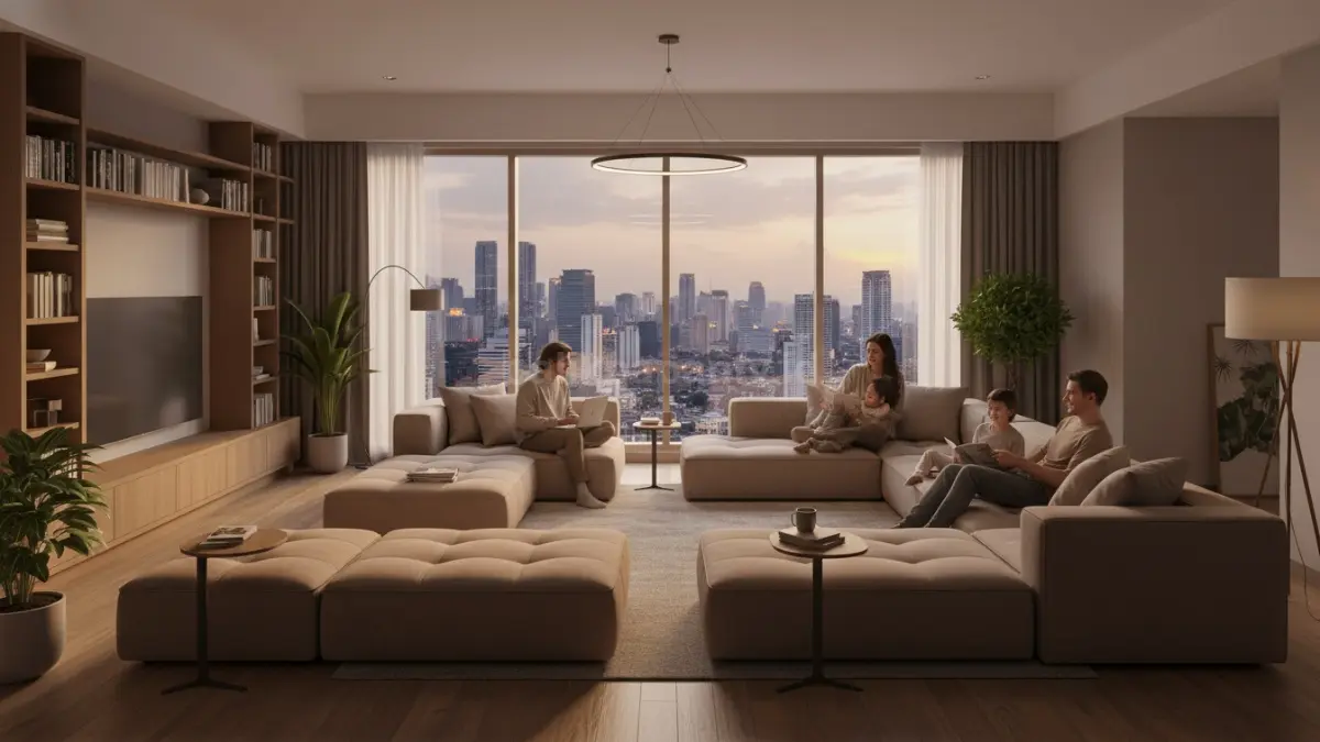 Sofa modular diminati karena fleksibel, hemat ruang, nyaman, dan mudah menyesuaikan kebutuhan hunian modern yang dinamis. (BTV/AI)