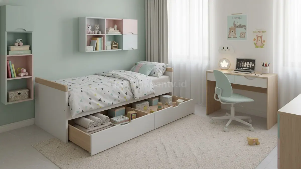 Tempat tidur dengan laci bawah multifungsi (BTV/Ai)