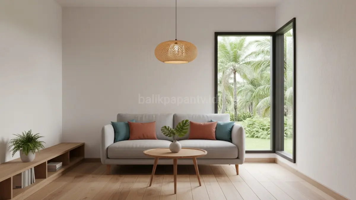 Ukuran lampu yang proporsional membantu ruangan tetap lega, nyaman, dan seimbang secara visual.(BTV/AI) 