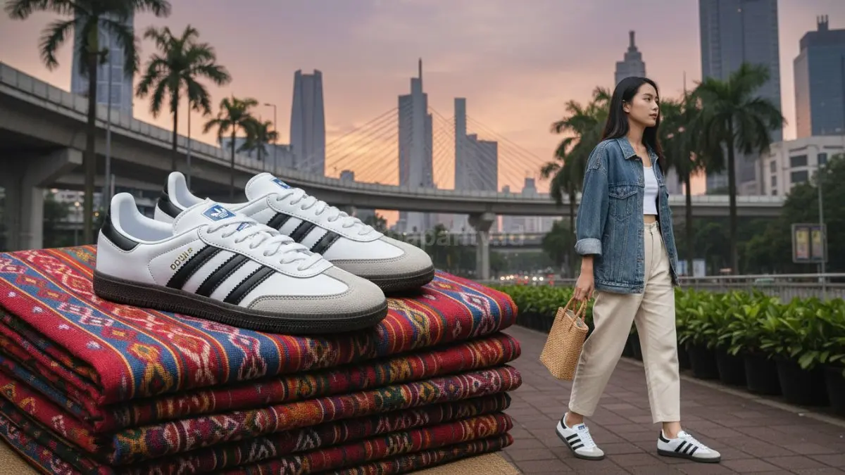 Adidas Samba kembali populer karena nyaman dipakai, ringan, dan mudah dipadukan berbagai outfit modern harian.  (BTV/AI) 
