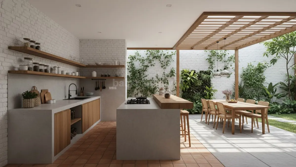 Dapur semi outdoor membuat area memasak terasa lebih sejuk, lega, dan nyaman digunakan setiap hari (BTV/Ai)