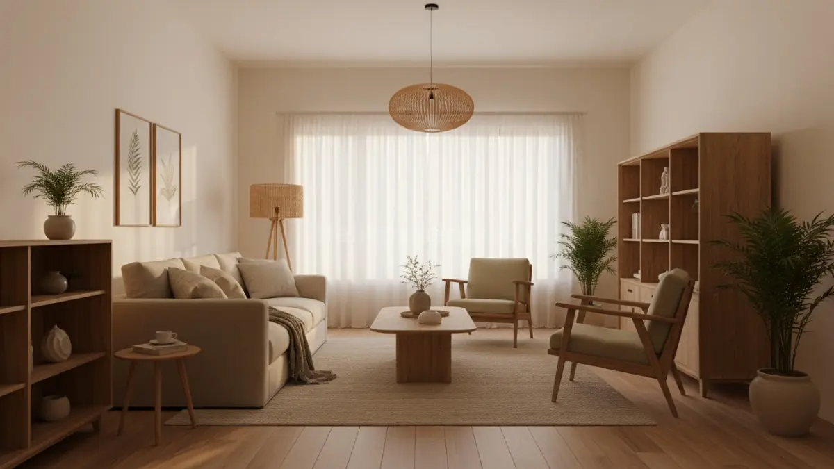 Dominasi warna earthy yang tidak membuat ruangan terasa sempit (BTV/Ai)