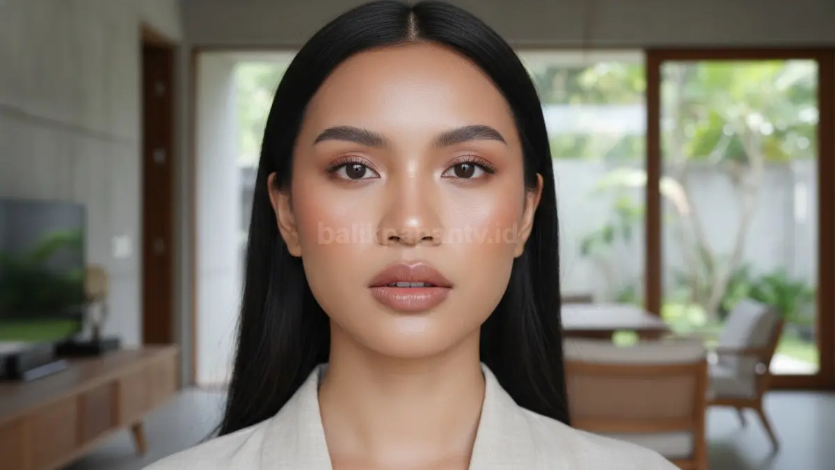 Inspirasi lip milky nude peach untuk tampilan clean girl makeup harian
