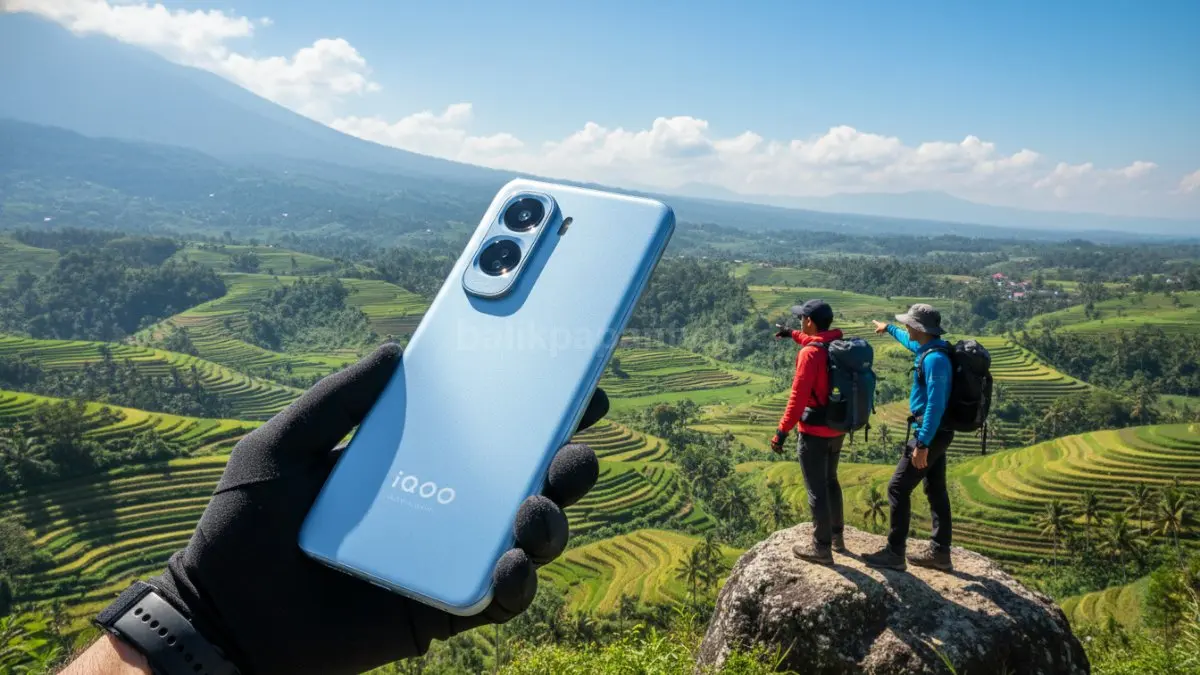 iQOO Z11 5G dengan baterai 9.020 mAh tampil ramping dan siap dipakai aktivitas outdoor seharian. (BTV/Ai)