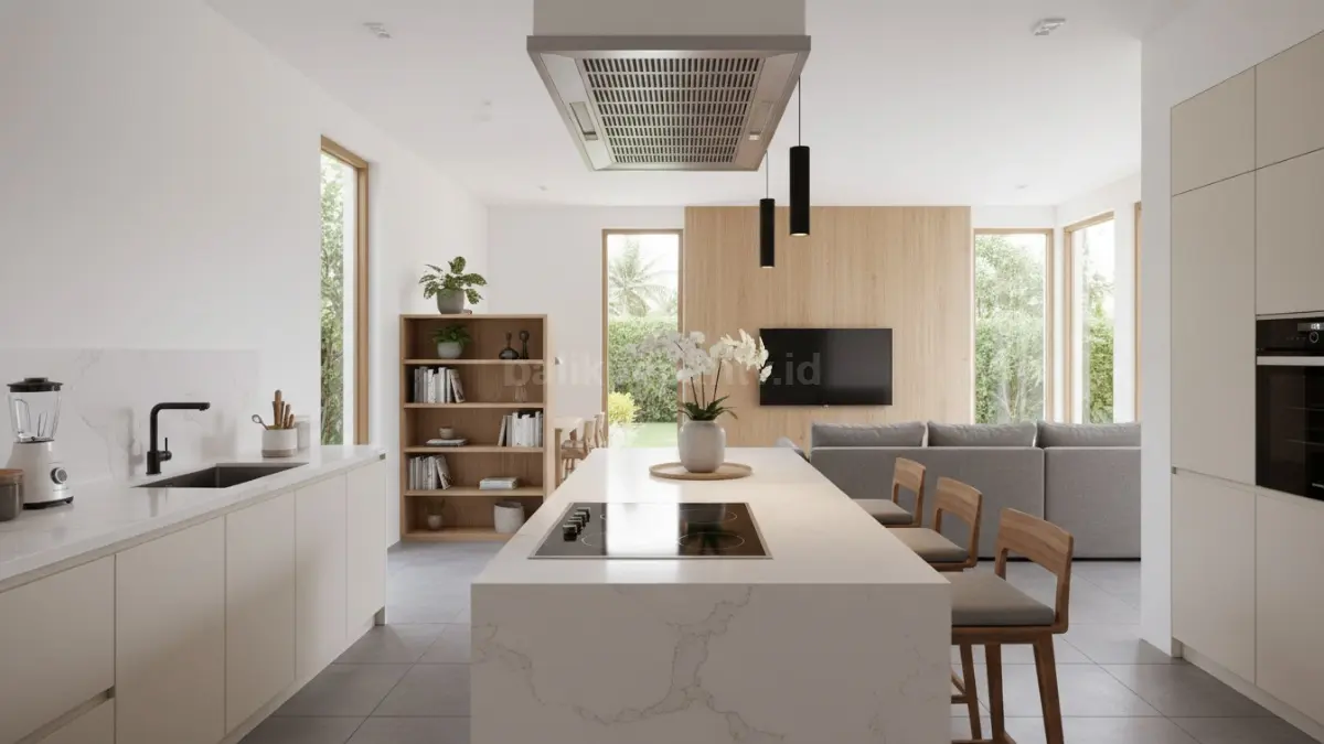 Island dengan built-in kompor membuat aktivitas memasak terasa lebih praktis dan modern. (BTV/Ai)