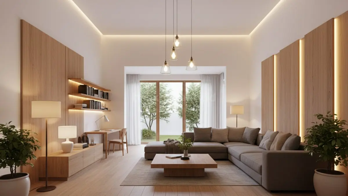 Lampu warm white membuat suasana rumah terasa lebih hangat, nyaman, dan estetik seperti cafe modern.. (BTV/Ai)