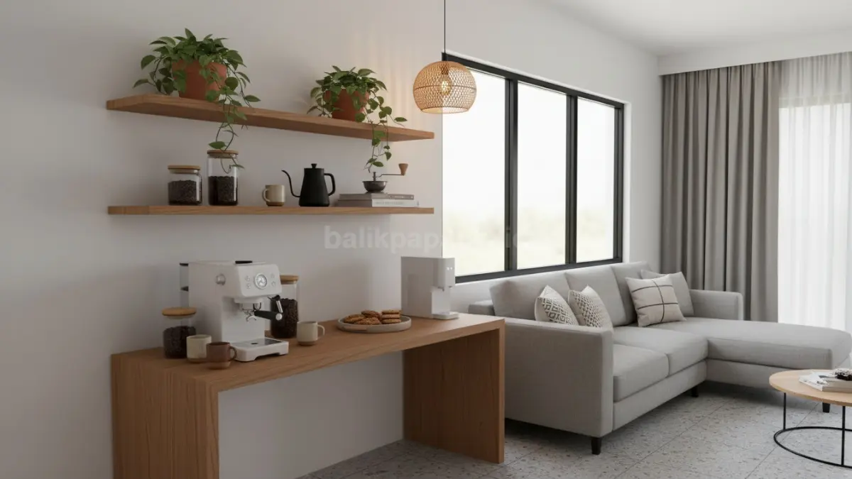 Mini coffee corner membuat rumah terasa lebih cozy dan menghadirkan suasana santai ala cafe modern.. (BTV/Ai)