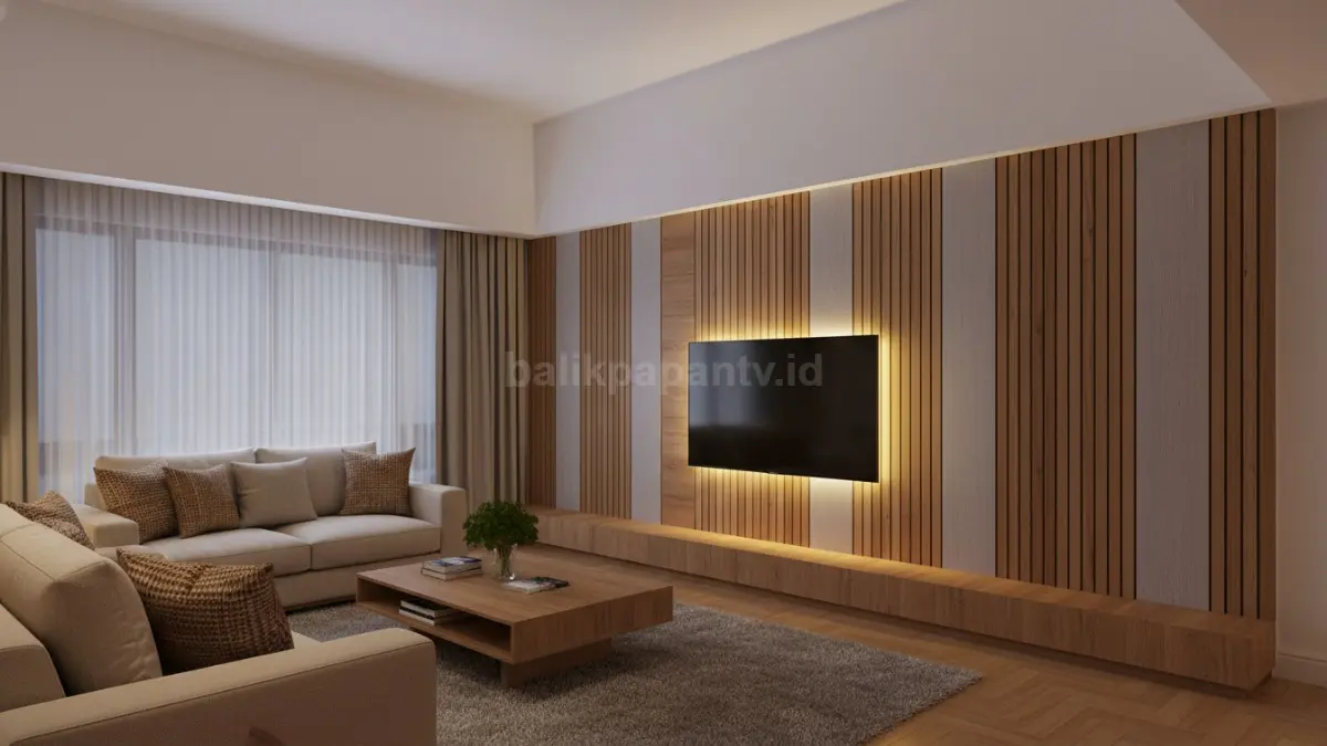 Panel Kayu Vertikal dengan Hidden LED (BTV/Ai)