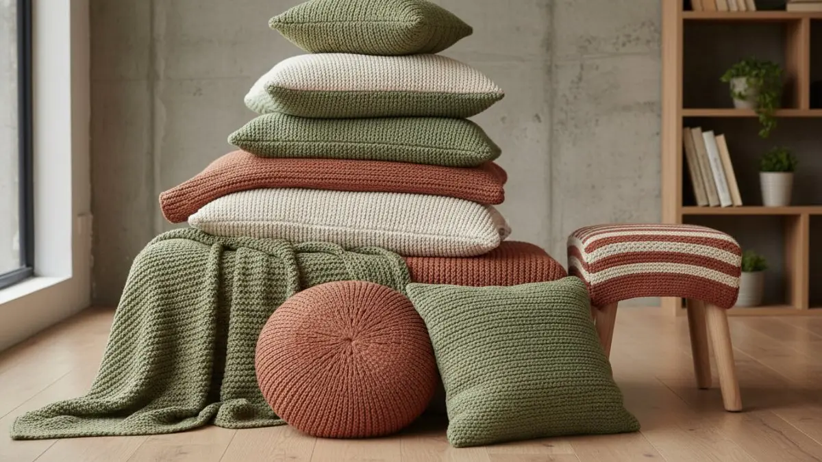 Rajut linen earth tone menghadirkan ruang hangat, santai, aesthetic, natural, dan modern minimalis nyaman elegan. (BTV/AI)
