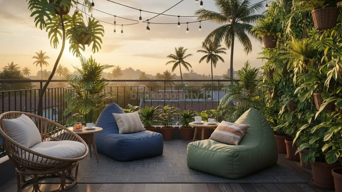 Rooftop Santai dengan Karpet Vinyl Outdoor (BTV/Ai)