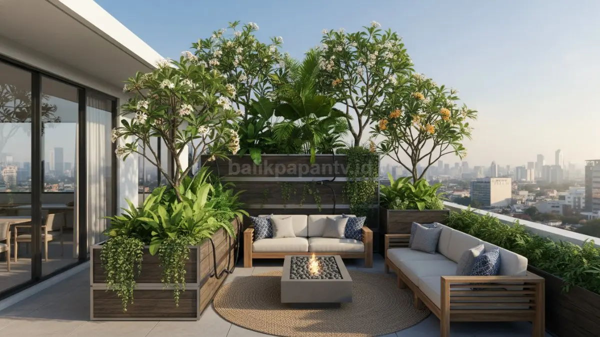 Sky garden membutuhkan struktur khusus yang menyesuaikan beban tanah, tanaman, dan irigasi, sehingga harus dirancang dengan perhitungan teknis yang presisi. (BTV/Ai)