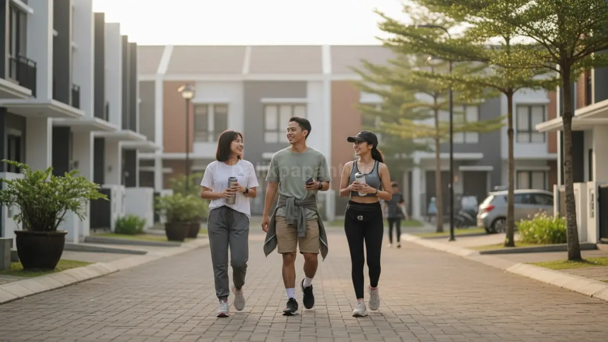 Suasana jalan kaki sore sebagai bagian healthy lifestyle Gen-Z 2026 yang realistis
