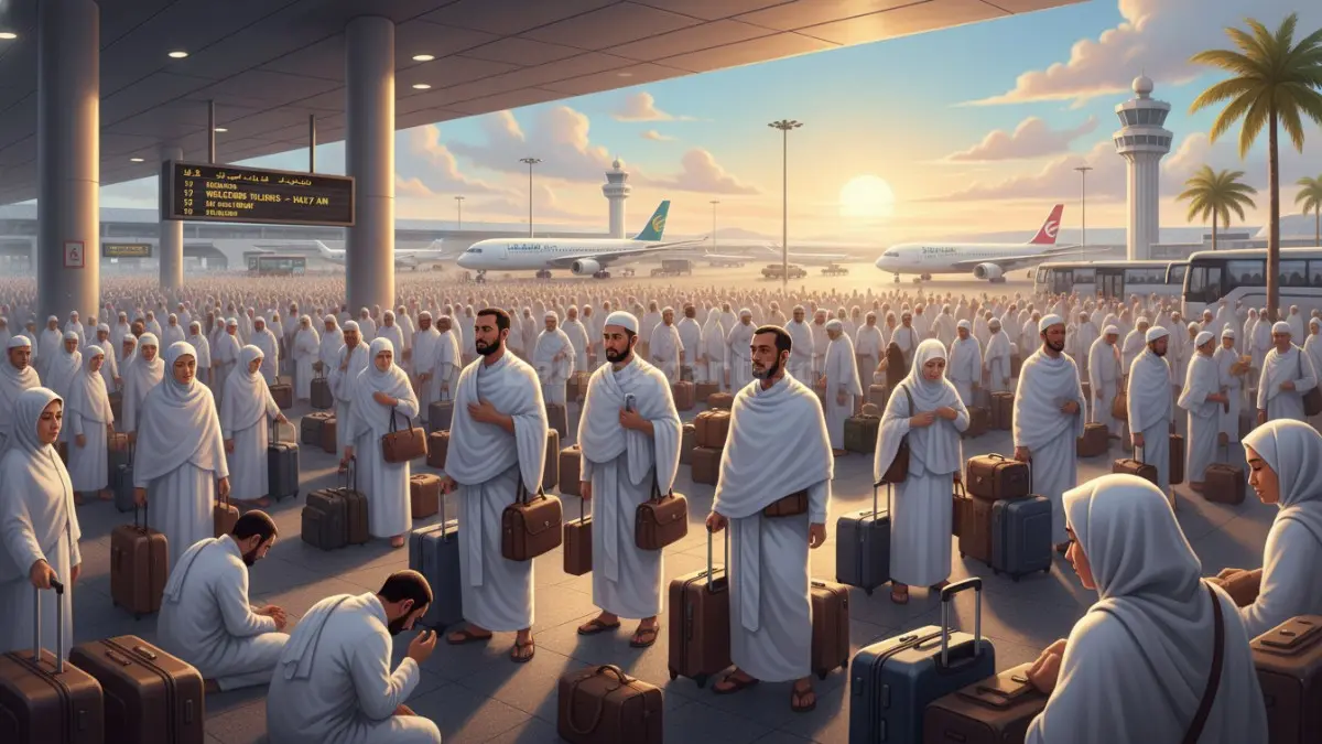Suasana jutaan jemaah haji di Arab Saudi musim 1447 Hijriah dengan dominasi kedatangan melalui jalur udara.