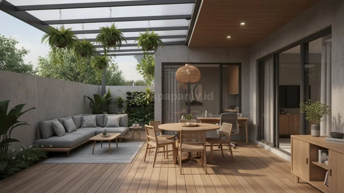Teras belakang multifungsi membuat rumah terasa lebih nyaman sebagai area santai dan berkumpul keluarga. (BTV/Ai)