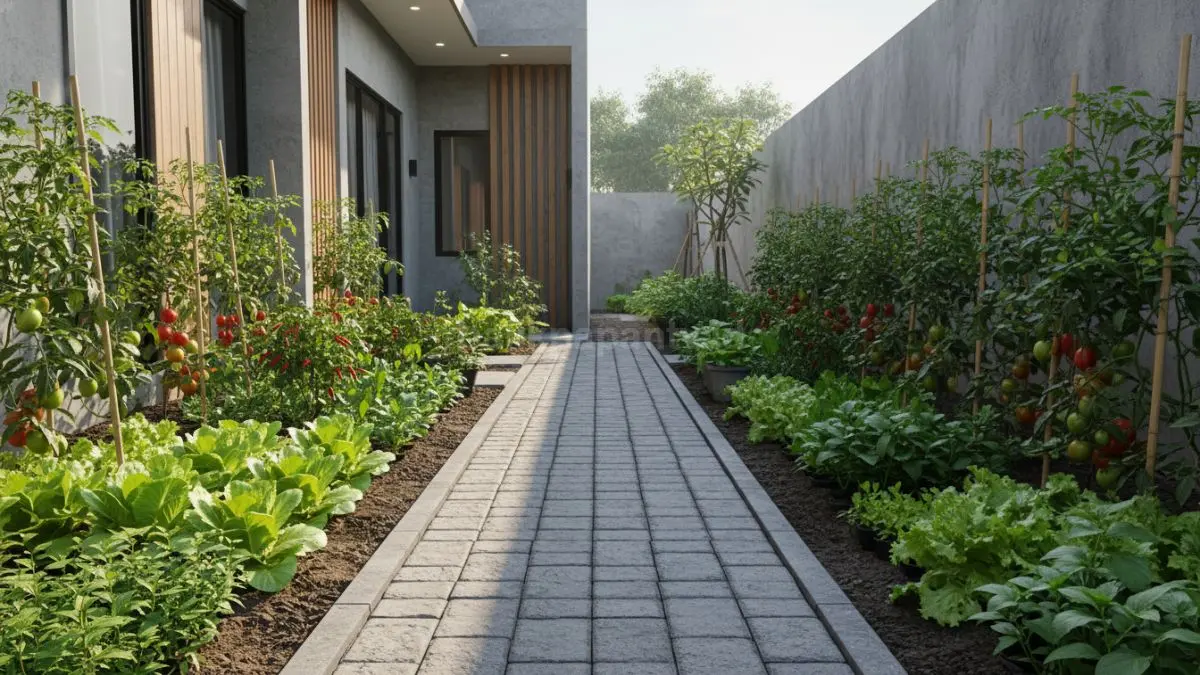 Area samping rumah sempit disulap jadi edible garden rapi dan nyaman untuk keluarga (BTV/Ai)