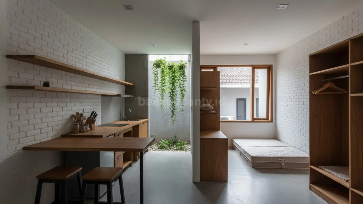 Desain rumah memanjang dengan void ventilasi menjaga aliran udara alami, sejuk, hemat energi. (BTV/Ai)
