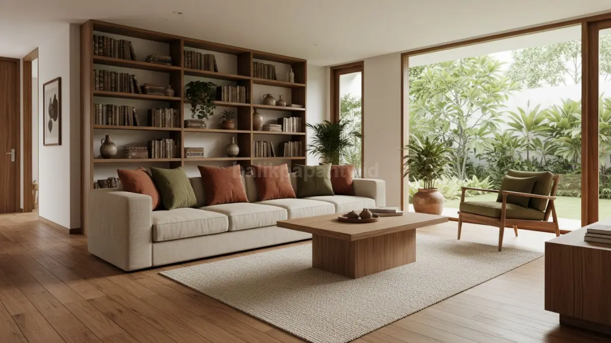 Earth Tone dengan Material Kayu Alami (BTV/Ai)