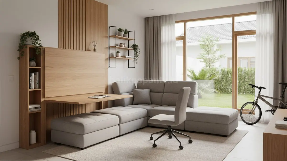 Furnitur lipat dan modular membantu menghemat ruang serta menjaga rumah tetap rapi dan fleksibel. (BTV/Ai)