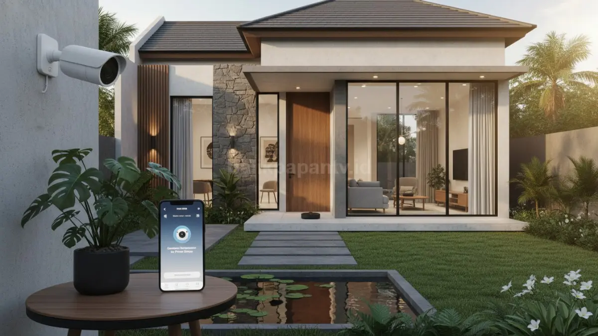 Kamera keamanan terhubung smartphone memungkinkan pemantauan rumah secara real-time dari mana saja dengan lebih praktis. (BTV/Ai)