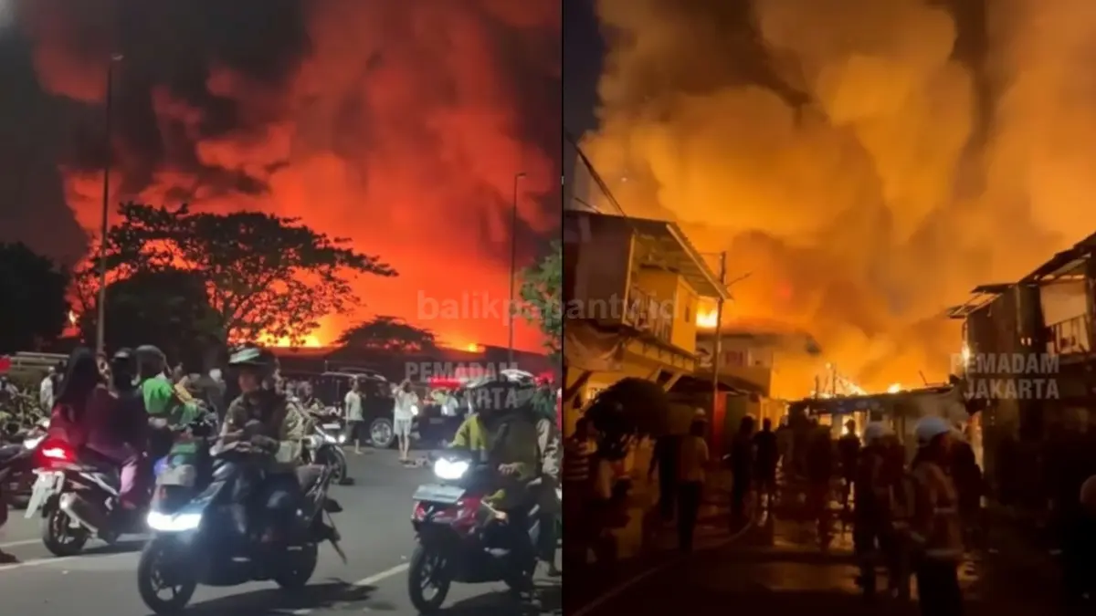 Kebakaran besar di Kemayoran Gempol Jakarta Pusat dengan asap tebal membumbung (Instagram.com/@humasjakfire)
