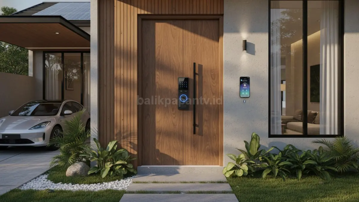 Kunci pintu digital memberikan akses yang lebih aman, praktis, dan modern tanpa perlu kunci konvensional. (BTV/Ai)