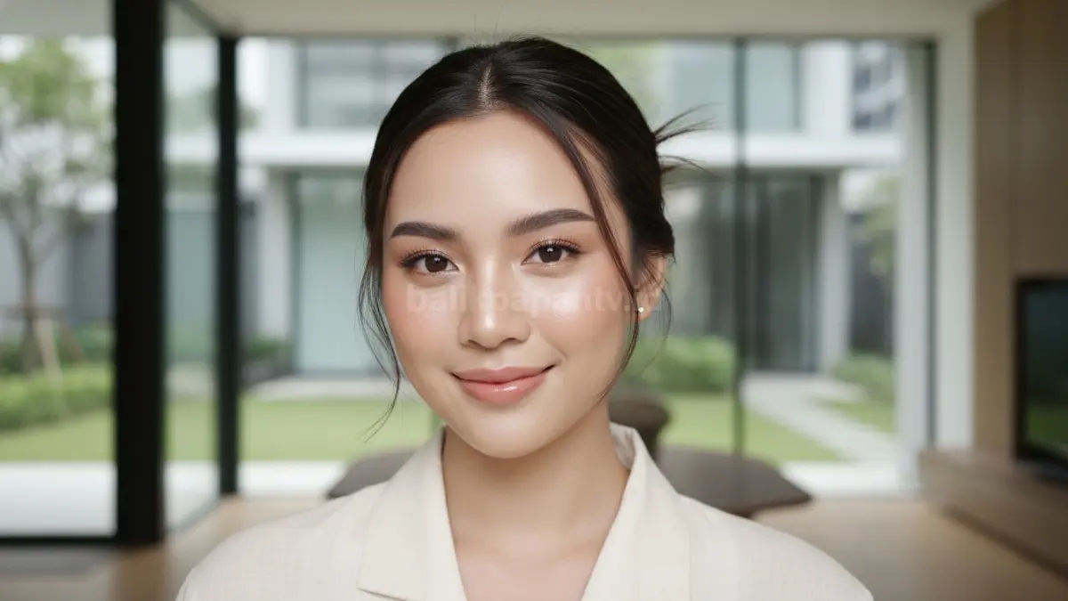 Makeup 3 menit glow up dengan tampilan wajah segar, cerah, dan natural untuk aktivitas harian.
