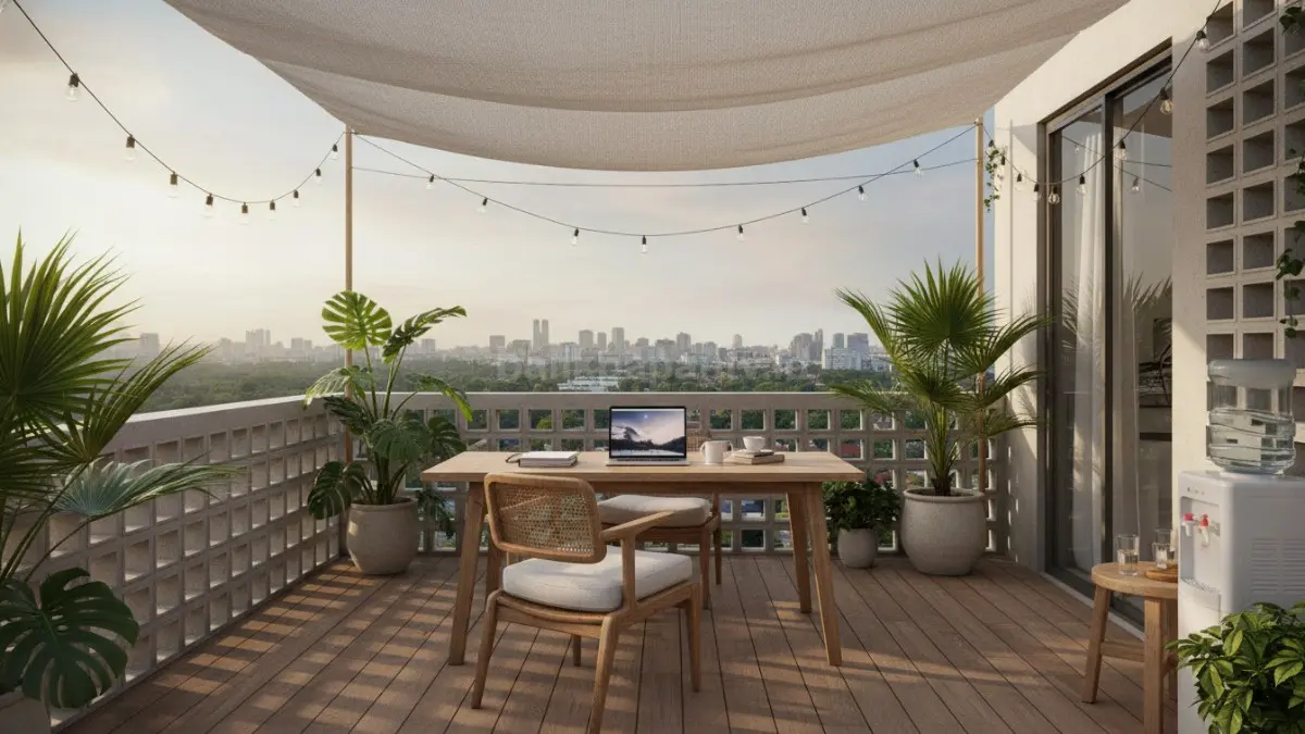 Rooftop sebagai ruang kerja terbuka menghadirkan suasana segar yang membantu meningkatkan fokus dan produktivitas. (BTV/Ai)