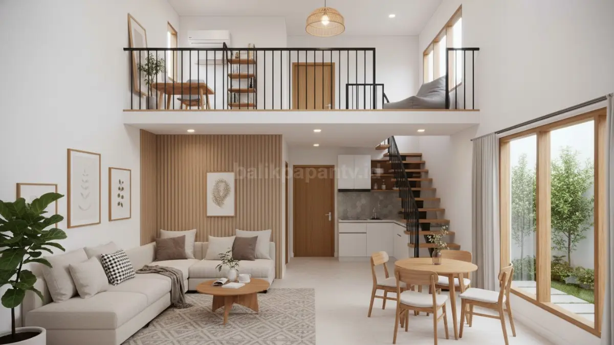 Rumah mezzanine multifungsi menambah ruang kerja, kamar anak, dan area santai tanpa perlu lahan tambahan. (BTV/AI)
