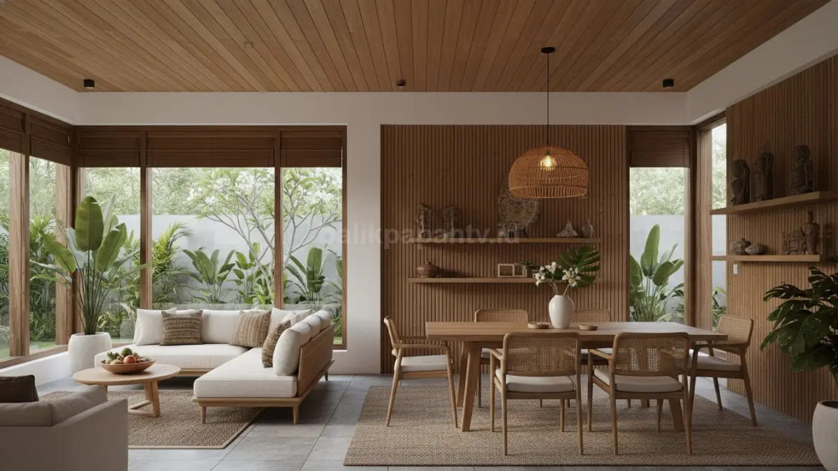 Sentuhan kayu pada interior memberikan kesan hangat, alami, dan elegan pada ruangan. (BTV/Ai)