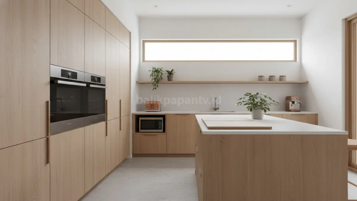 Sistem penyimpanan tersembunyi menjaga dapur tetap rapi, bersih, dan bebas dari kesan berantakan. (BTV/Ai)