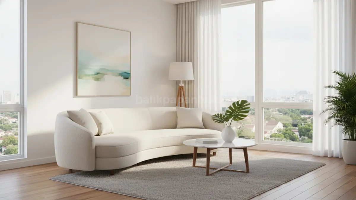 Sofa Curved Putih Gading untuk Ruangan Terang (BTV/Ai)