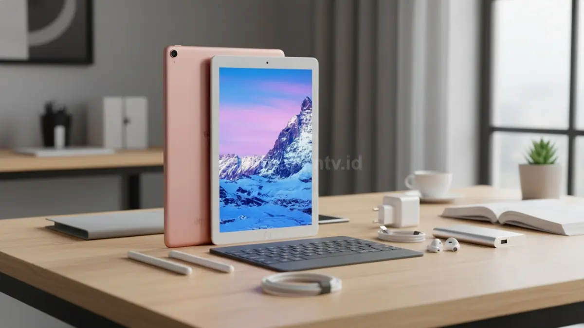 Tablet Vava X1 dengan desain mirip iPad, layar 10 inci, dan paket penjualan lengkap untuk kebutuhan harian.(BTV/Ai)