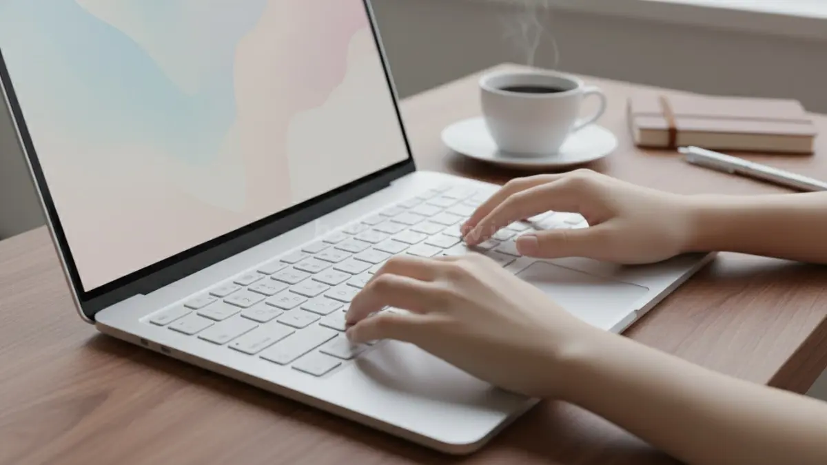 Tampilan keyboard putih MacBook Neo yang nyaman digunakan untuk belajar dan bekerja. (BTV/Ai)