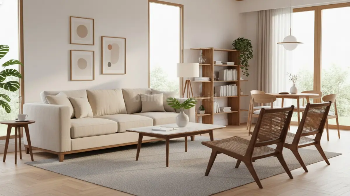 Furnitur bergaris bersih menghadirkan kesan modern, elegan, dan nyaman tanpa terlihat berlebihan. (BTV/Ai)